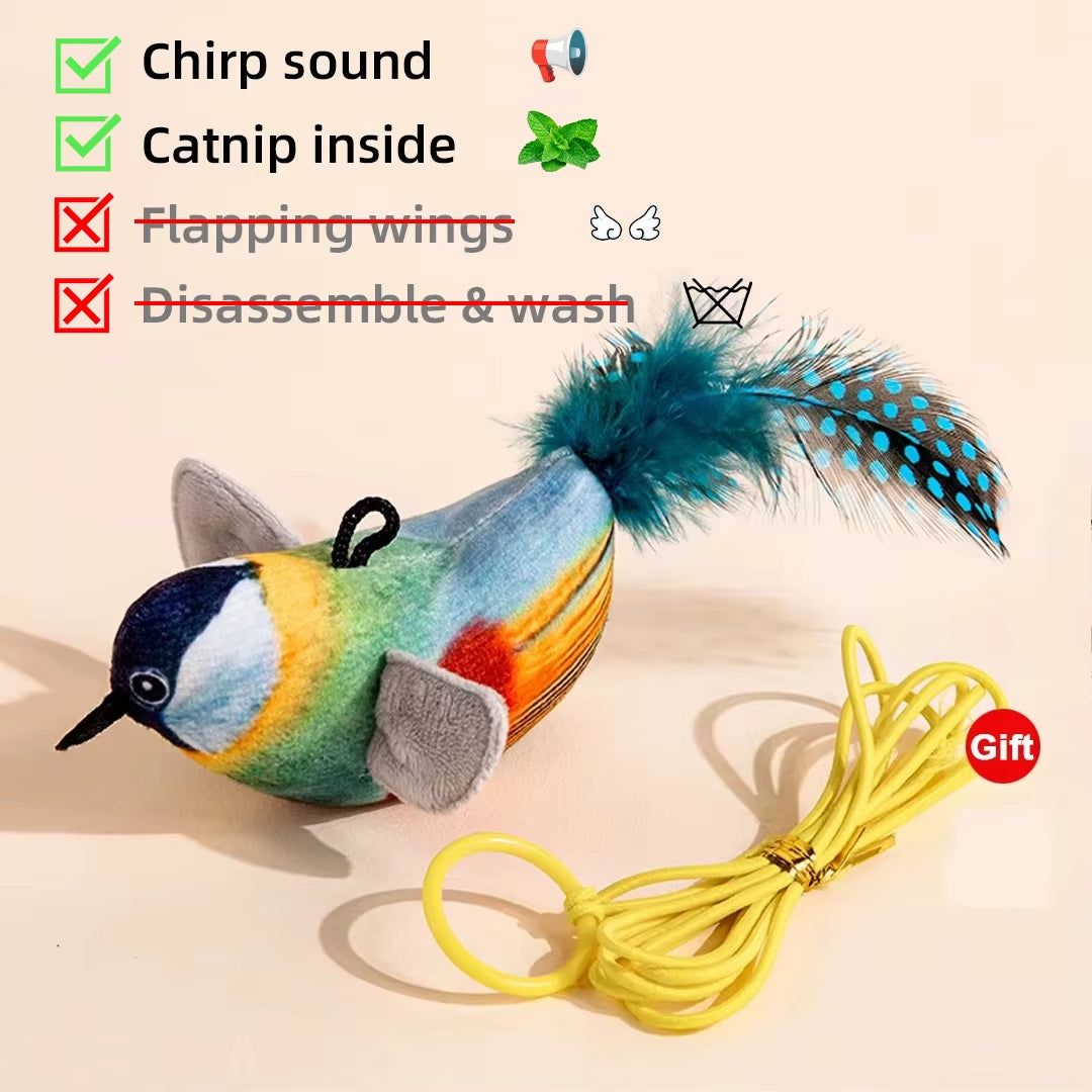 FlutterChirp Cat Toy – Rechargeable Flapping Bird with Catnip & Realistic Sounds